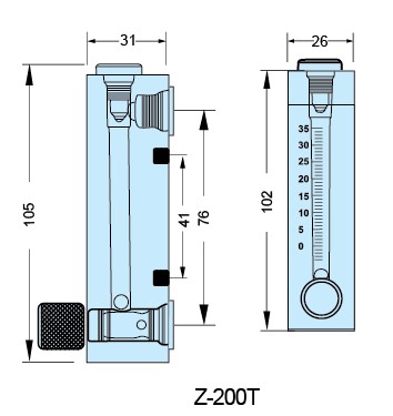 Z-200T 2-20L/H 0.1-1LPM 4-40L/H 1-10LPM 5-50L/H 面板式流量計